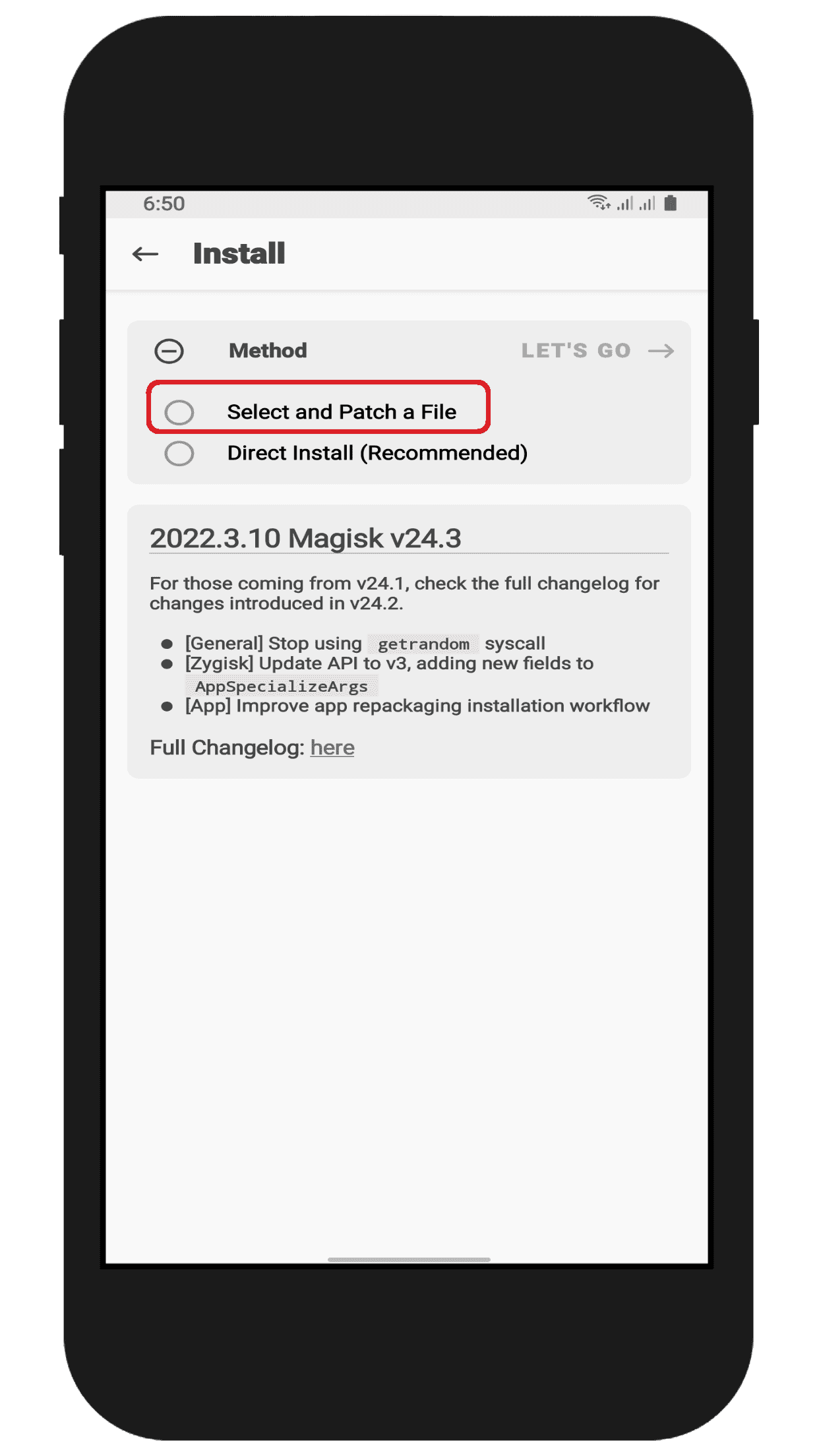 Patching the AP firmware with Magisk