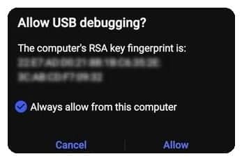 Allow USB Debugging