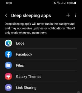 Put apps to deep sleeping mode