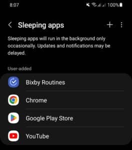 Put apps to sleeping mode