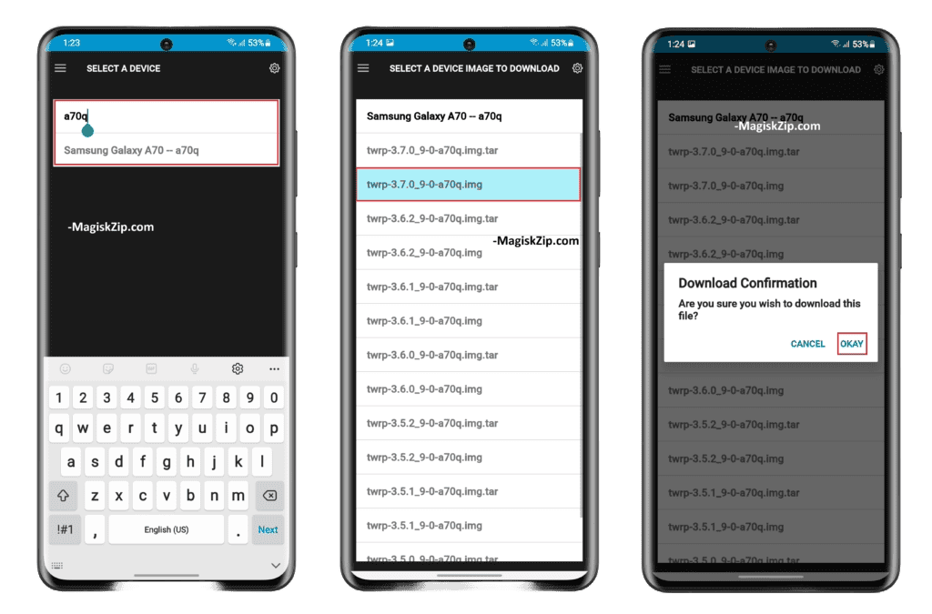 download TWRP recovery from TWRP official app