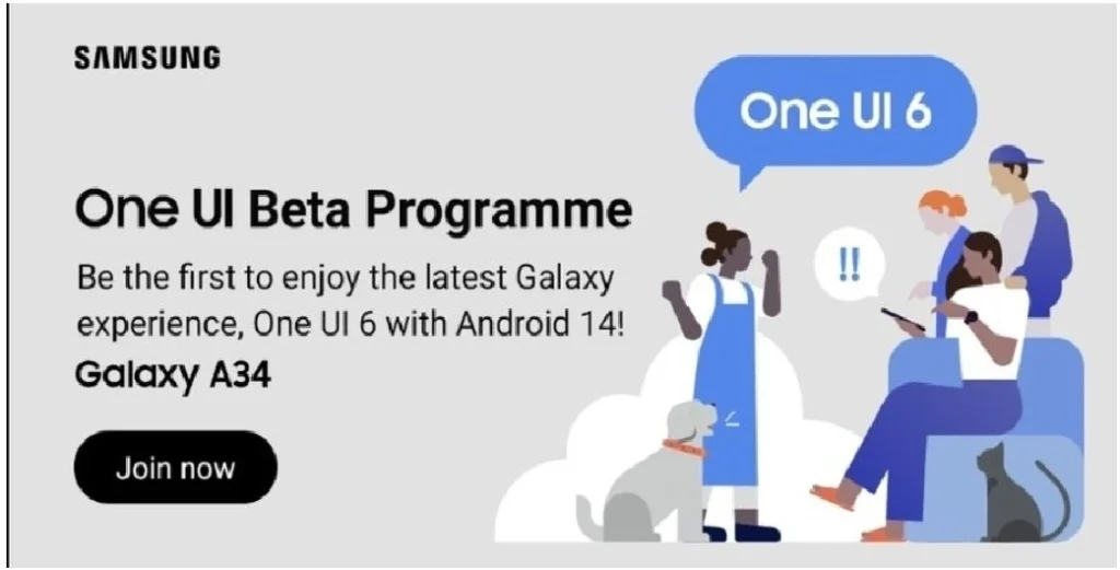 One UI 6 Beta for Galaxy A34