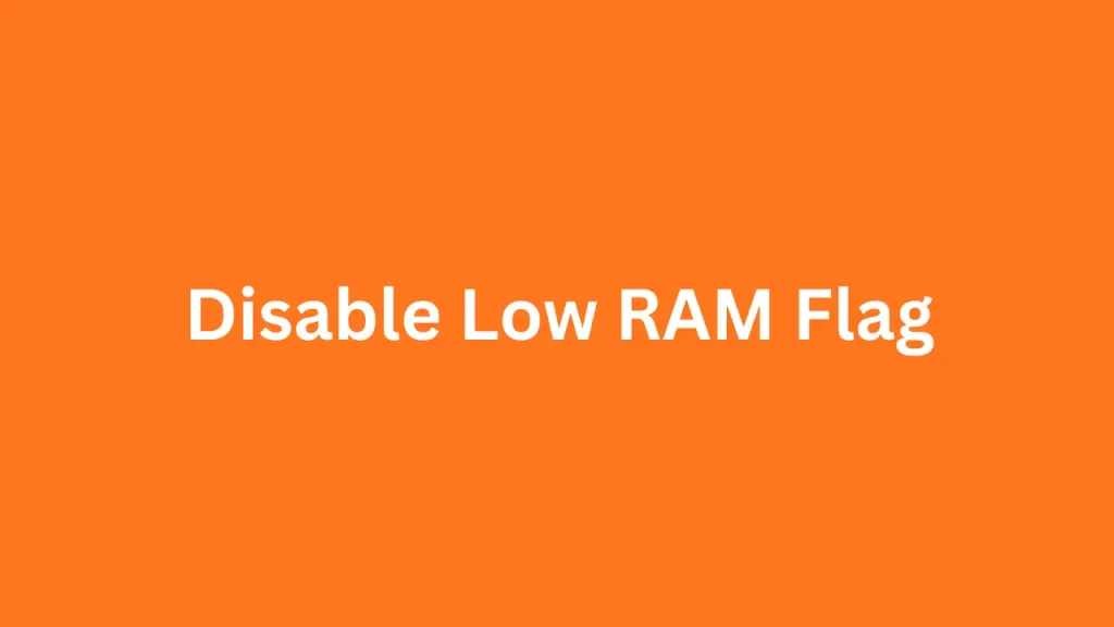 Disable Low RAM Flag